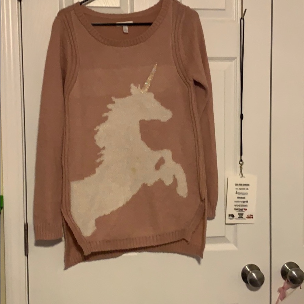 Pink unicorn sweater